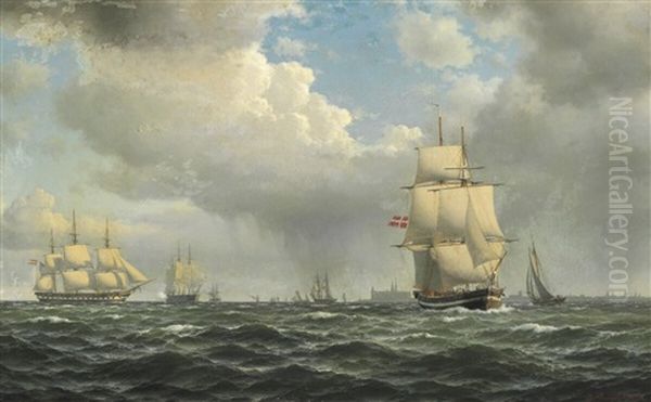 Danish Naval Ships In Oresund North Of Kronborg - view 1
