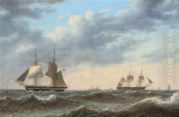 Seascape With Danish Sailing Ships - view 1