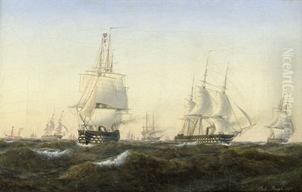 Segelschiffe Auf Dem Wasser Im Morgenrot - view 1
