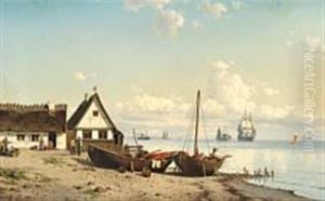 Summer Day At A Fishing Village At Oresund