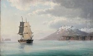 A Sailing Ship Off The Icelandic North Coast by Carl Emil Baagoe