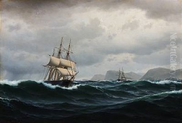 Seascape With Ships In Rough Sea - view 1