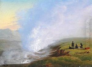 Wanderers Picnicking Near The Hot Springs Near Uxahver, Iceland