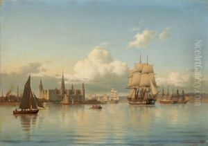 Ansicht Des Hafens Von Helsingor Mit Schloss Kronburg by Carl Emil Baagoe