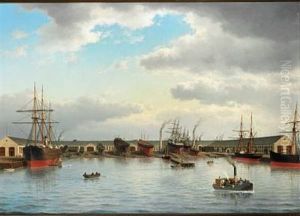 Burmeister & Wain's Jernskibsbyggeri Pa Refshaleoen (shipyard At Refshaleoen In Copenhagen) by Carl Emil Baagoe