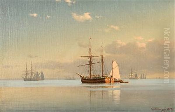 Seascape With Sailing Ships On A Calm Summer Day - view 1