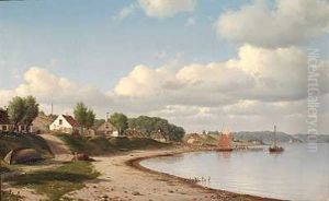 Parti Af Fiskerleiet Humlebaek, Med Udsigt Mod Egebaeksvang Parti Af Fiskerleiet Humlebaek, Med Udsigt Mod Egebaeksvang