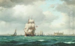 Den Internationale Handelsflade Passerer Kronborg by Carl Emil Baagoe