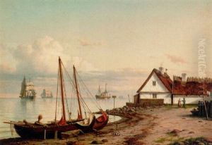 Shipping In An Estuary by Carl Emil Baagoe