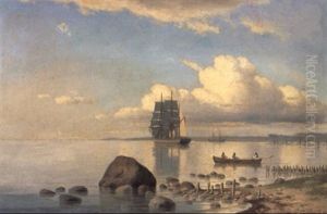 Sejlskibet 'snekkersten' En Stille Formiddag I Sundet by Carl Emil Baagoe