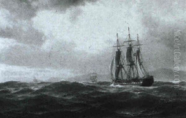 Marine Med Sejlskibe I Oprort Hav - view 1