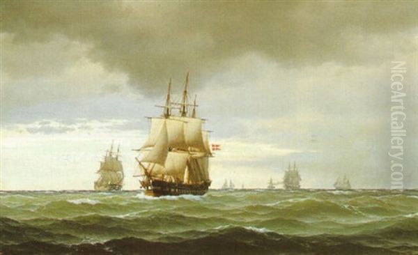 Ships Under Full Sail At Sjaellands Odde, Denmark - view 1