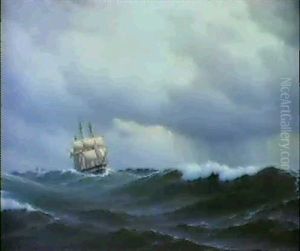 Marinmalning Med Segelfartyg by Carl Emil Baagoe