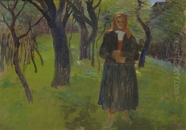 Woman In The Orchard - view 1