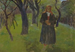 Woman In The Orchard by Hugo Baar