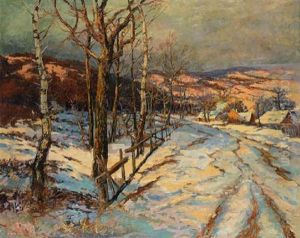 Winterlandschaft Bei Abendsonne by Hugo Baar
