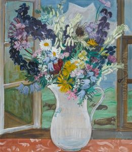 Blumenkrug Vor Fenster (scharhorn) by August Babberger