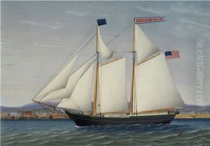 The Frances Hatch With A New England Town On The Shore by James Gardner Babbidge