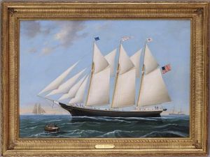 Portrait Of The "uriah B. Fisk" by James Gardner Babbidge