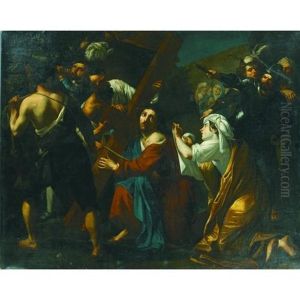Christ Carrying The Cross On The Way To Calvary With Saint Veronica Offering Her Veil by Dirck Van Baburen