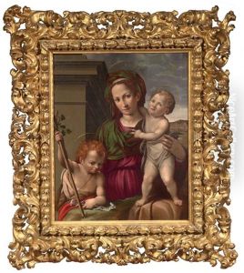Sacra Famiglia Con San Giovannino by Francesco Ubertini Bacchiacca II
