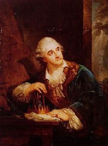 Portrait Of Stanislaw Ii Augustus Poniatowski, King Of Poland Seated At A Desk by Marcello Bacciarelli