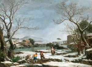 Winter Landscape With Faggot Gatherers by Giuseppe Baccigaluppo