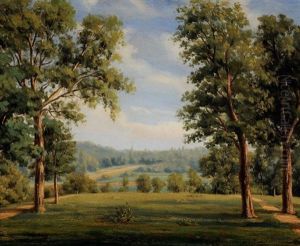 Vue Prise Du Parc De Saint Cloud by Prosper Baccuet