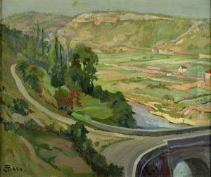 Route Et Aqueduc Devant Une Vallee Route Et Aqueduc Devant Une Vallee
