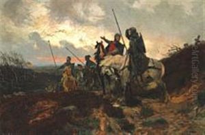 The Conspirators Ride From Finderup Barn After The Murder Of Erik Glipping In 1286 by Otto Bache