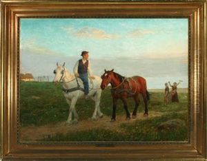 Pa Hjemvejen Efter Dagens Arbejde by Otto Bache