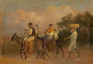 Italiensk Familie Pa Aeselryg I Den Romerske Campagne Italiensk Familie Pa Aeselryg I Den Romerske Campagne