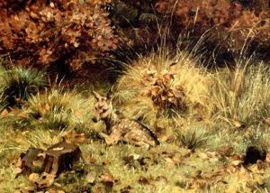 Et Lille Ralam I Skovbunden by Otto Bache