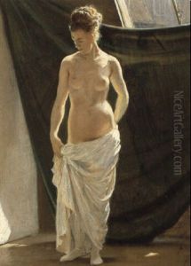 Kvindelig Model I Atalieret by Otto Bache