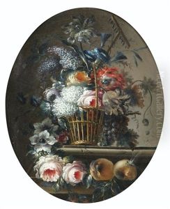 Nature Morte Au Panier De Fleurs