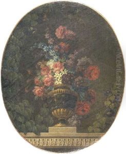 Vase De Fleurs Sur Un Entablement