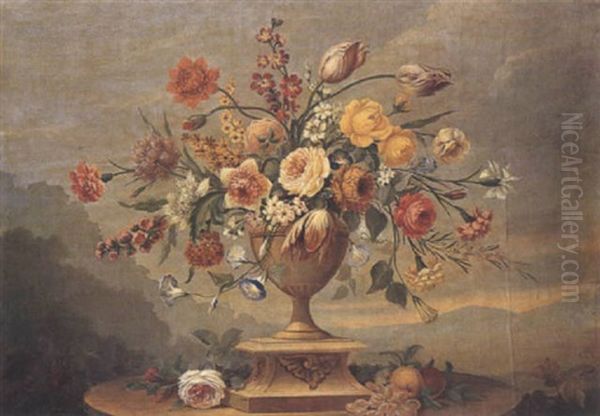 Bouquet De Fleurs Dans Un Vase Antique - view 1