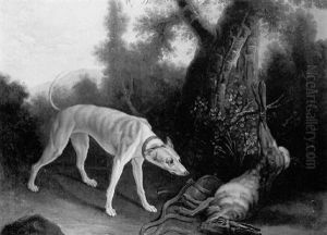 Un Chien A L'arret Devant Une Grive by Jean-Jacques Bachelier