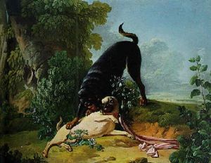 Two Pugs Playing In A Park