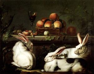 Still Life With Fruit And Rabbits