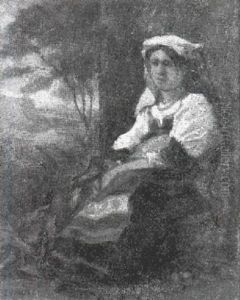 Italienisches Trachtenmadchen In Landschaft