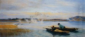 Le Chasse Aux Canards by Auguste Bachelin