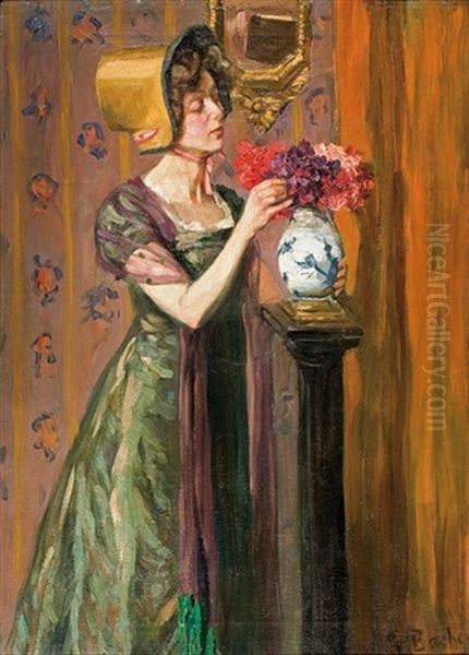 Lady With Flowers - view 1