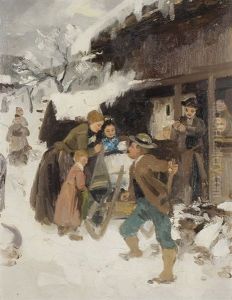 Auf Dem Weg Zur Taufe Im Winter