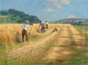 Bauernfamilie Bei Der Ernte