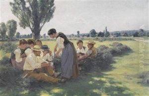 Rast Bei Der Heuernte by Hans Bachmann