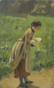 Sommerlicher Weg Mit Madchen