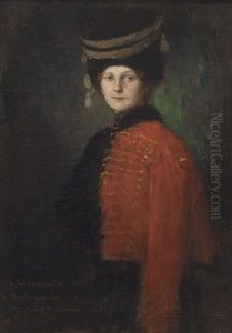 Junger Soldat Mit Pelztschako Und Roter Attila by Emmanuel Bachrach-Baree