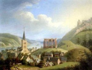 Ansicht Von Bacharach Am Rhein Mit Der Ruine Der St. Wernerskirche