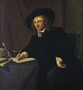 Portrait D'homme A Sa Table De Travail